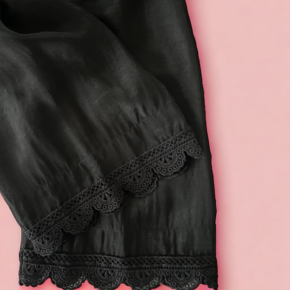 Pakistani dress, shalwar kameez, Black & Gold Mirror-Work Kurti with Silk Pant - Picture 8 of 11